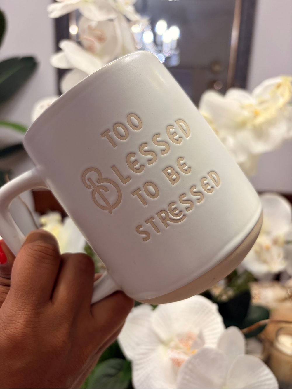 Ceramic Mug - "Too Blessed To Be Stressed" - Picture 6 of 6